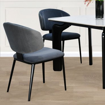 طاولة طعام عصرية سطح رخام 4 كرسي رمادي غامق