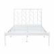هيكل سرير معدني أبيض 120×200 سم