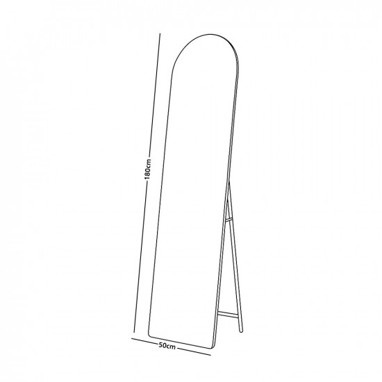 مرآة استاند عصرية بإطار ذهبي 180×50 سم