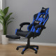 كرسي ألعاب أحترافي من الجلد أزرق × أسود