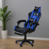 كرسي ألعاب أحترافي من الجلد أزرق × أسود