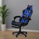 كرسي ألعاب أحترافي من الجلد أزرق × أسود