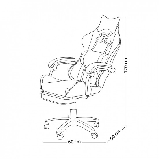 كرسي ألعاب أحترافي من الجلد أزرق × أسود