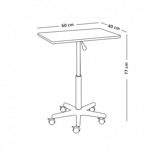 طاولة خدمة مفردة متحركة قابلة للتعديل ابيض طاولة خدمة مفردة متحركة قابلة للتعديل ابيض