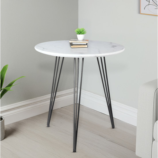 طاولة خدمة مفردة دائرية من الخشب والمعدن 75 سم طاولة خدمة مفردة دائرية من الخشب والمعدن 75 سم