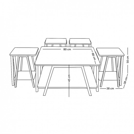 طقم طاولات خدمة 5 قطع خشب رمادي طقم طاولات خدمة 5 قطع خشب رمادي