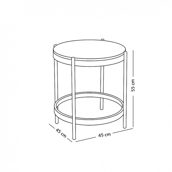 طاولة خدمة مفردة من الخشب الزجاج والمعدن لون خشبي طاولة خدمة مفردة من الخشب الزجاج والمعدن لون خشبي