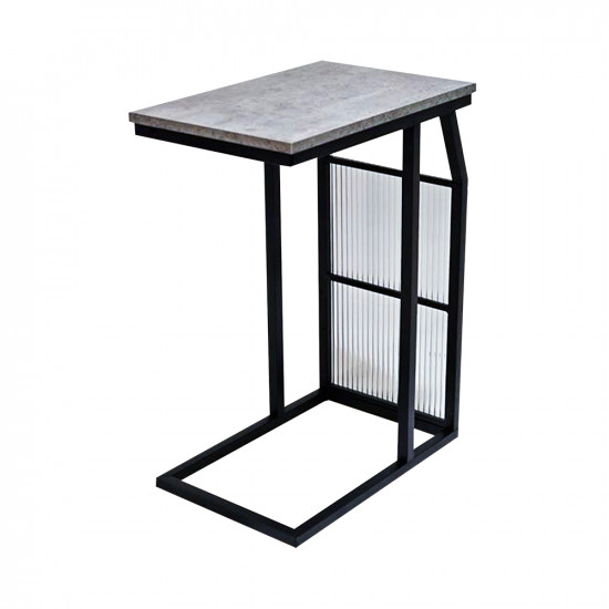 طاولة جانبية من الخشب والمعدن رمادي طاولة جانبية من الخشب والمعدن رمادي