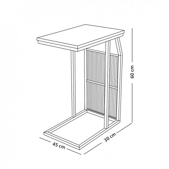 طاولة جانبية من الخشب والمعدن رمادي طاولة جانبية من الخشب والمعدن رمادي