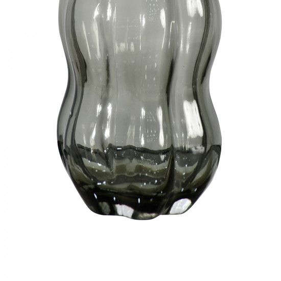 فازة ورد شفافة تصميم عصري رمادي