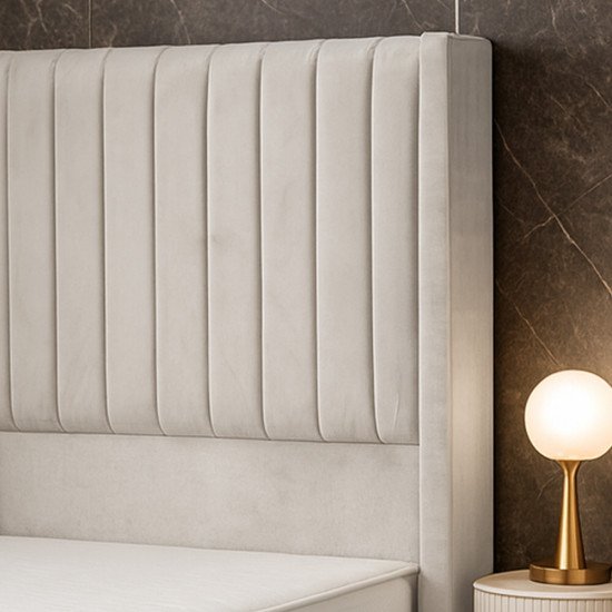 سرير خشبي بتنجيد مخملي عصري 90×190 سم