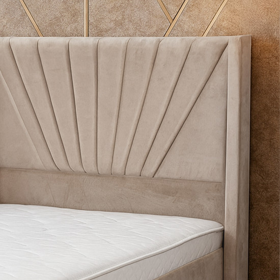 سرير خشبي بتنجيد مخملي عصري 120×200سم سرير خشبي بتنجيد مخملي عصري 120×200سم