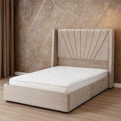 سرير خشبي بتنجيد مخملي عصري 120×200سم سرير خشبي بتنجيد مخملي عصري 120×200سم