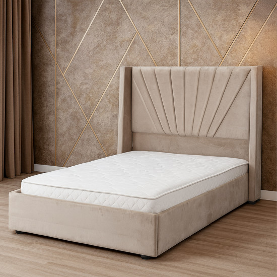 سرير خشبي بتنجيد مخملي عصري 120×200سم سرير خشبي بتنجيد مخملي عصري 120×200سم
