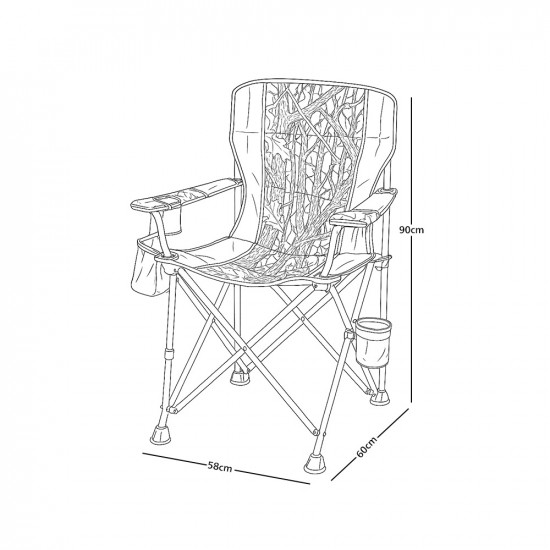 كرسي رحلات مع حامل اكواب من القماش والمعدن 58 سم