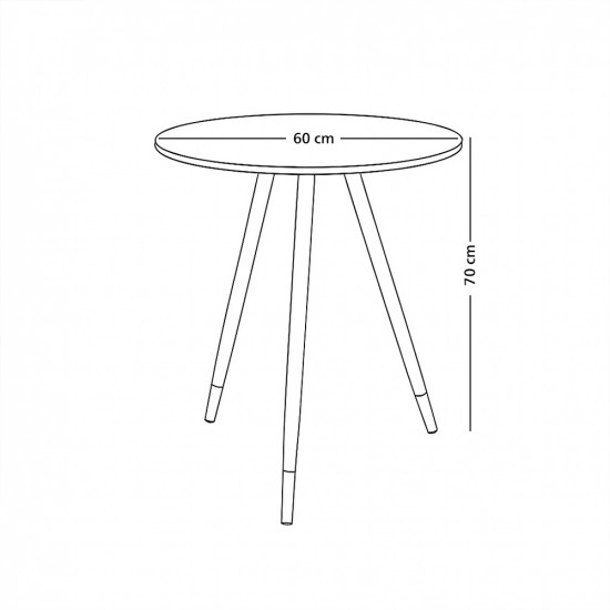 طاولة خدمة مفردة دائرية من خشب والمعدن طاولة خدمة مفردة دائرية من خشب والمعدن