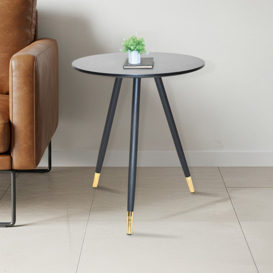 طاولة خدمة مفردة دائرية من خشب والمعدن طاولة خدمة مفردة دائرية من خشب والمعدن