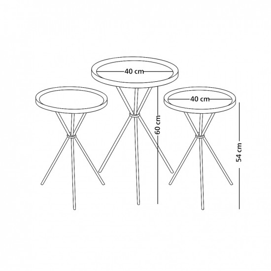 طقم طاولات خدمة 3 قطع طقم طاولات خدمة 3 قطع