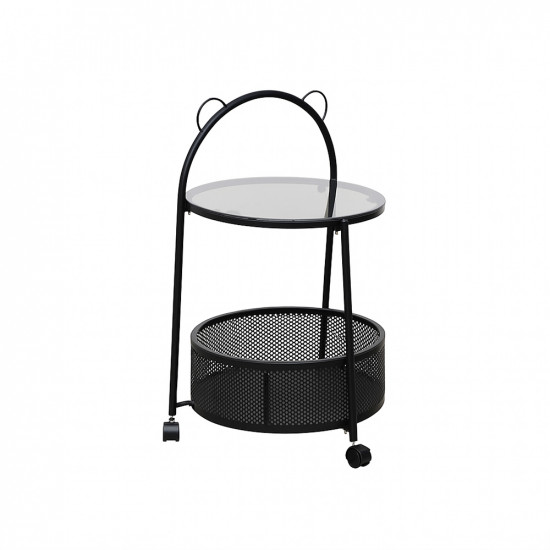 عربة تقديم 2 دور من الزجاج والمعدن عربة تقديم 2 دور من الزجاج والمعدن
