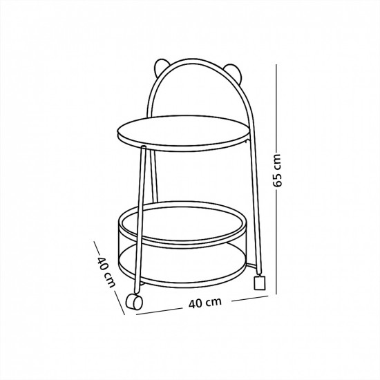 عربة تقديم 2 دور من الزجاج والمعدن عربة تقديم 2 دور من الزجاج والمعدن