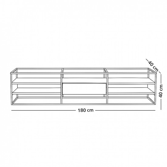 وحدة تلفزيون من الخشب و الزجاج 180سم