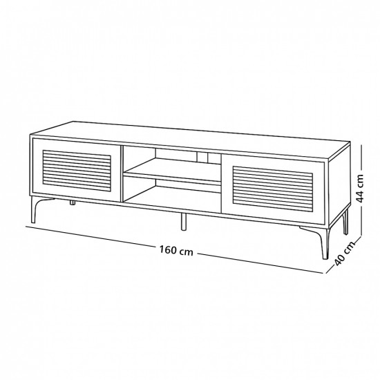 وحدة تلفزيون من الخشب والاكريليك 160 سم