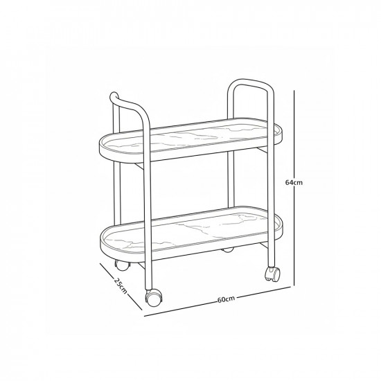 عربة تقديم 2 دور من الخشب والمعدن عربة تقديم 2 دور من الخشب والمعدن