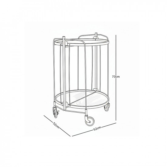 عربة تقديم 2 دوار من الزجاج والاستيل ذهبي عربة تقديم 2 دوار من الزجاج والاستيل ذهبي