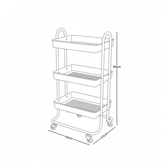 عربة تقديم 3 رف CAR HM-ST253 عربة تقديم 3 رف CAR HM-ST253
