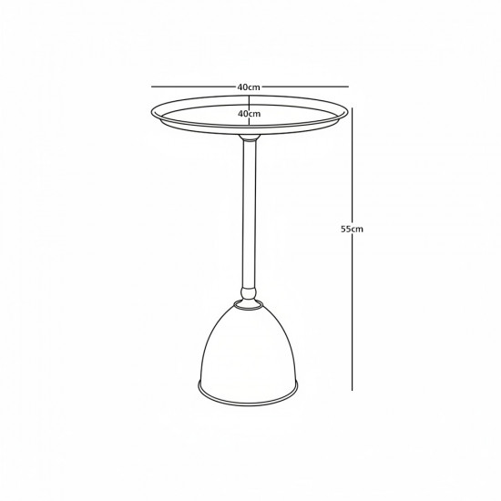طاولة شاي مفردة من الخشب والمعدن