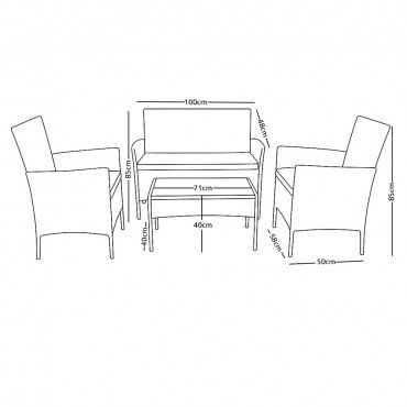 جلسة حديقة 4 مقاعد بني