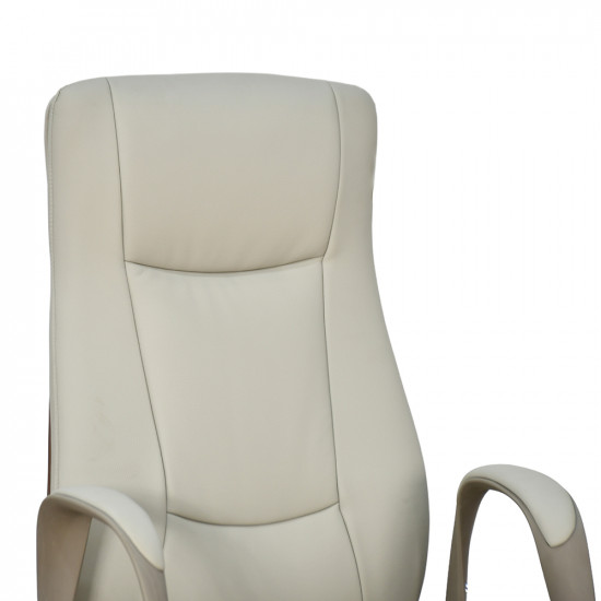 كرسي مكتب دوار مودرن جلد بيج