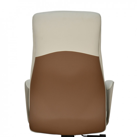 كرسي مكتب دوار مودرن جلد بيج