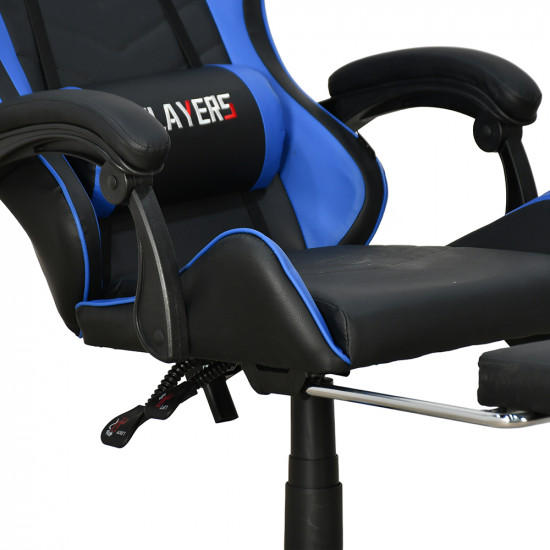كرسي ألعاب أحترافي من الجلد أزرق × أسود كرسي ألعاب أحترافي من الجلد أزرق × أسود