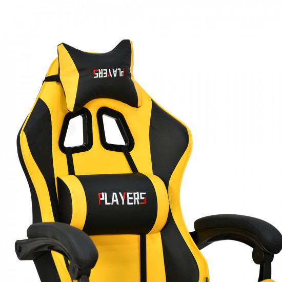 كرسي ألعاب أحترافي من الجلد أصفر × أسود