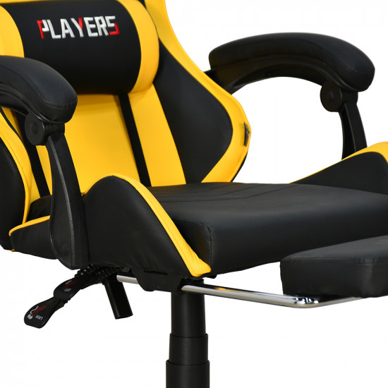 كرسي ألعاب أحترافي من الجلد أصفر × أسود