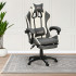 كرسي ألعاب أحترافي من الجلد رمادي × أبيض