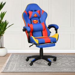 كرسي ألعاب أحترافي من الجلد أزرق × أحمر