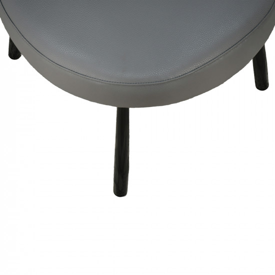 كرسي مفرد جلد بأرجل معدنية رمادي كرسي مفرد جلد بأرجل معدنية رمادي