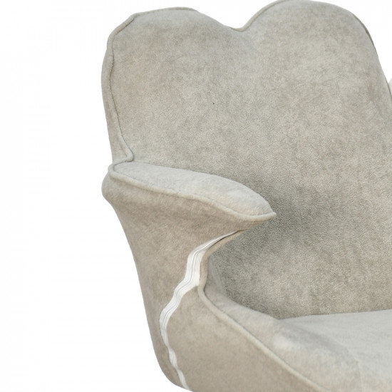 كرسي دوار عصري مع قماش قابل للأزالة رمادي
