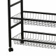 وحدة رفوف معدنية متحركة 3 أدوار أسود