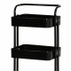 وحدة رفوف متحركة معدنية 4 أدوار أسود
