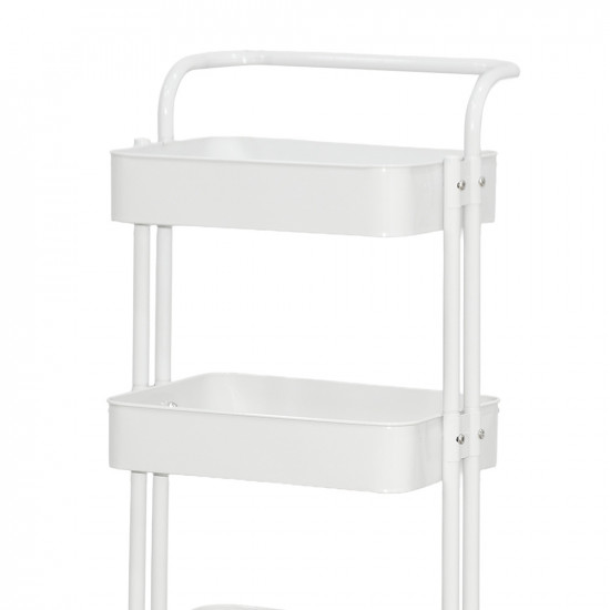 وحدة رفوف متحركة معدنية 4 أدوار أبيض