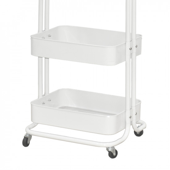 وحدة رفوف متحركة معدنية 4 أدوار أبيض