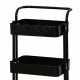 وحدة رفوف متحركة معدنية 3 أدوار أسود