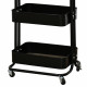وحدة رفوف متحركة معدنية 3 أدوار أسود