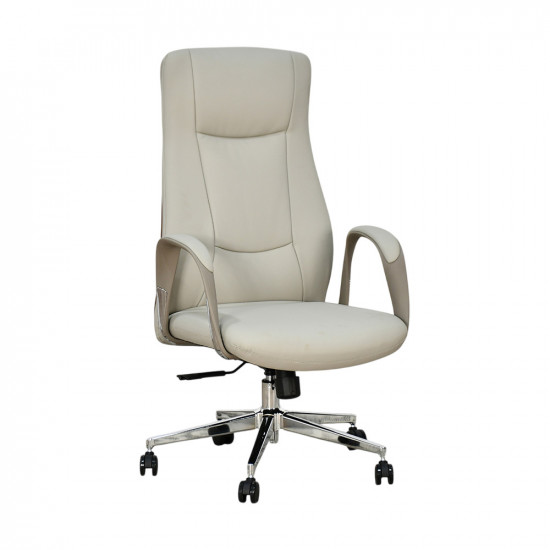 كرسي مكتب دوار مودرن جلد بيج