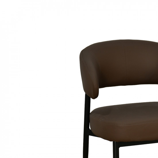 كرسي مفرد مودرن جلد بأرجل معدنية بني كرسي مفرد مودرن جلد بأرجل معدنية بني
