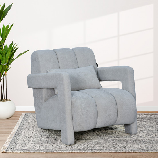 كرسي مفرد فخم مودرن مخمل رمادي كرسي مفرد فخم مودرن مخمل رمادي