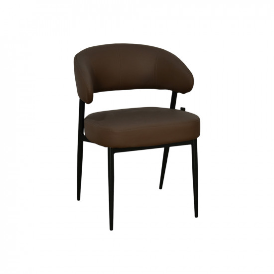 كرسي مفرد مودرن جلد بأرجل معدنية بني كرسي مفرد مودرن جلد بأرجل معدنية بني
